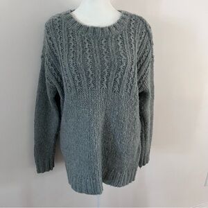 Aerie Chunky Knit Open Tie Back Wool Alpaca Blend Oversized Sweater |Small|